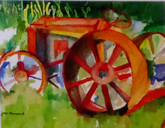 OldTractor Watercolor collage
